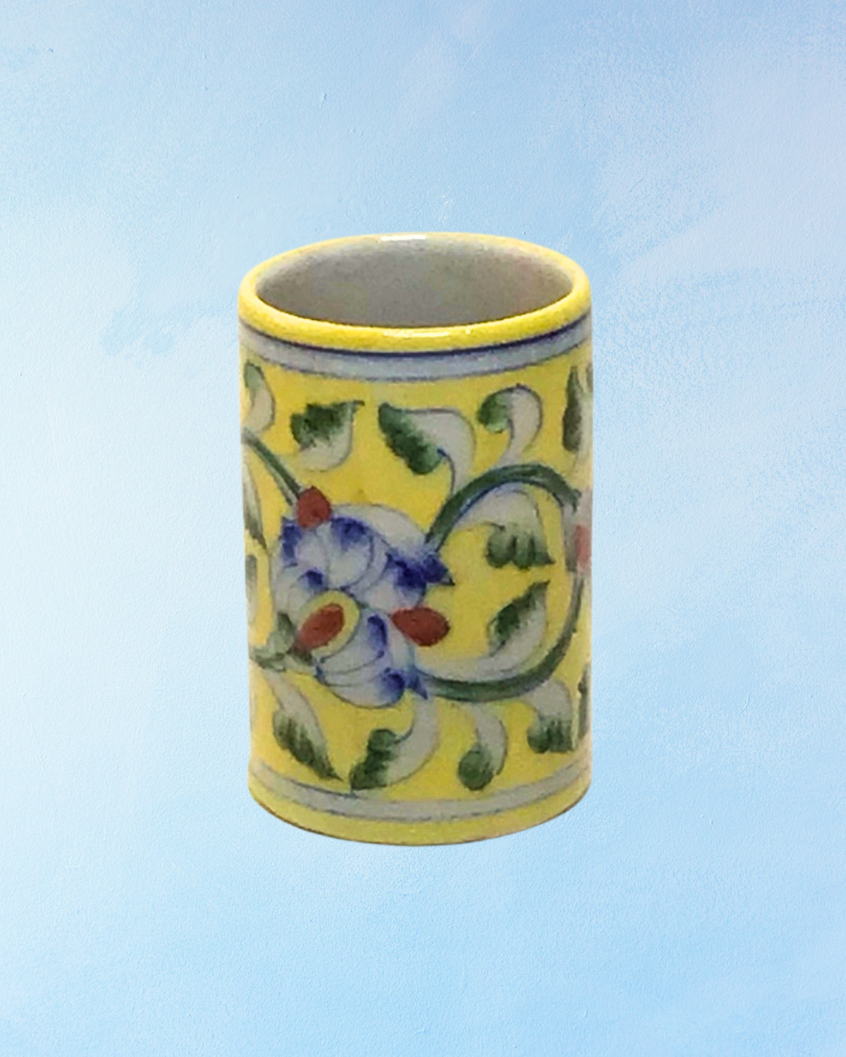 toothbrush vessel - blue pottery (multiple styles)