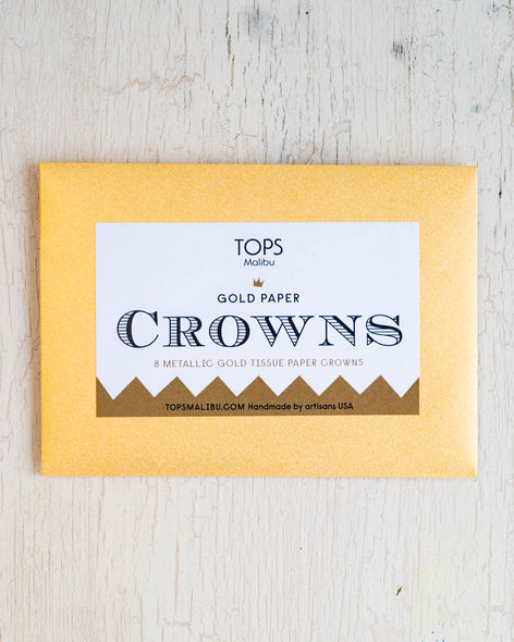 Tops Malibu gold paper crowns