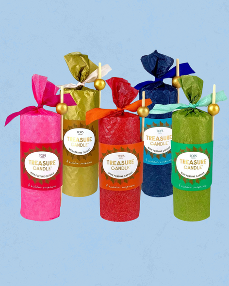 assorted colours of treasure candle