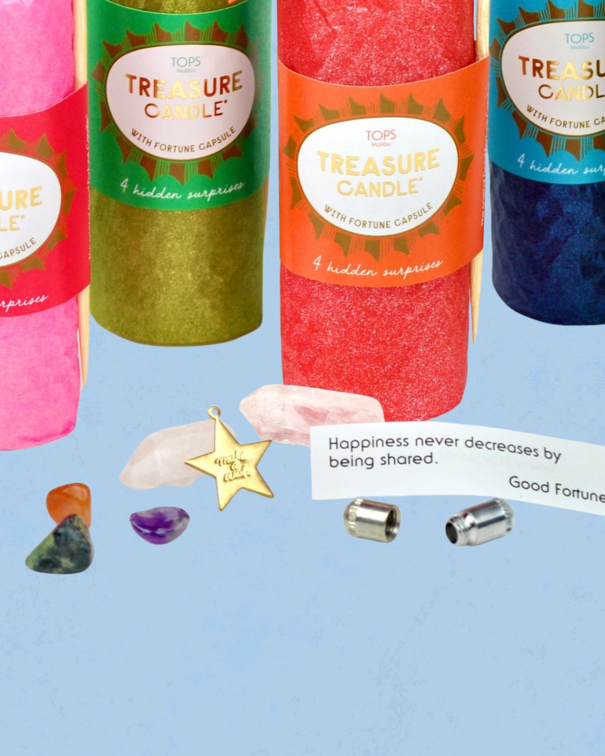 the treasures inside a treasure candle