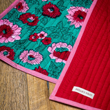 falda para árbol con estampado de bloques y bordes ondulados - verde