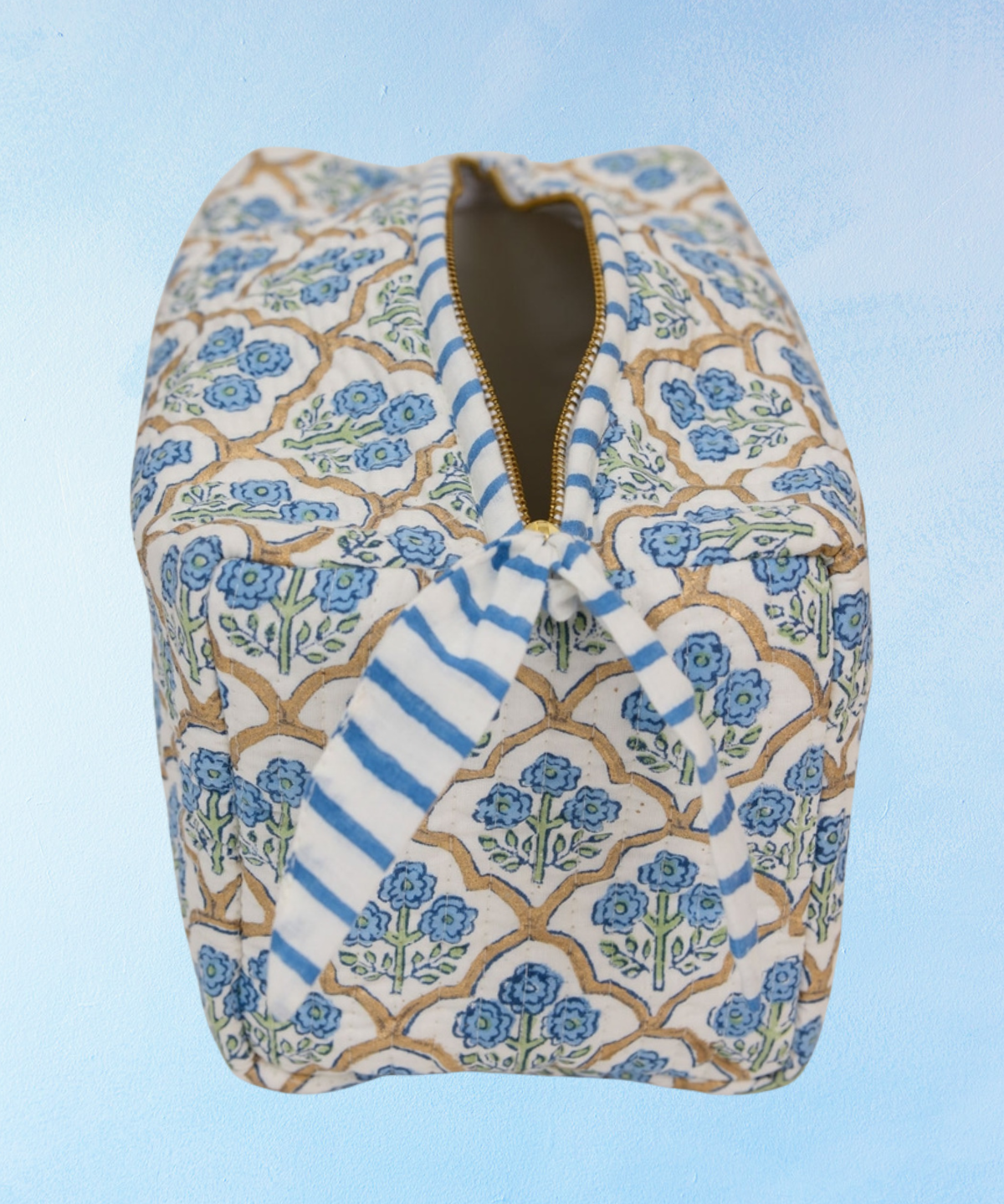 travel pouch - trellis indigo
