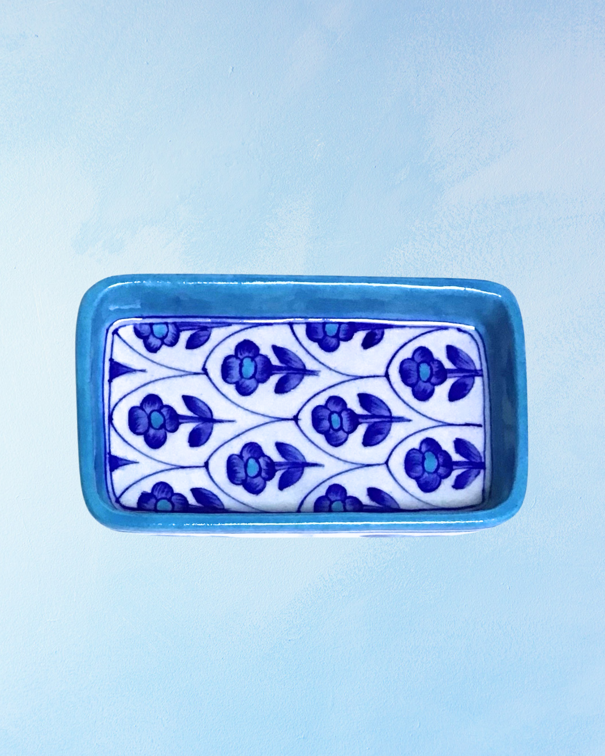 trinket dish - blue pottery