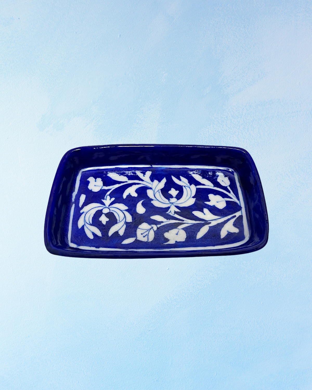 trinket dish - blue pottery