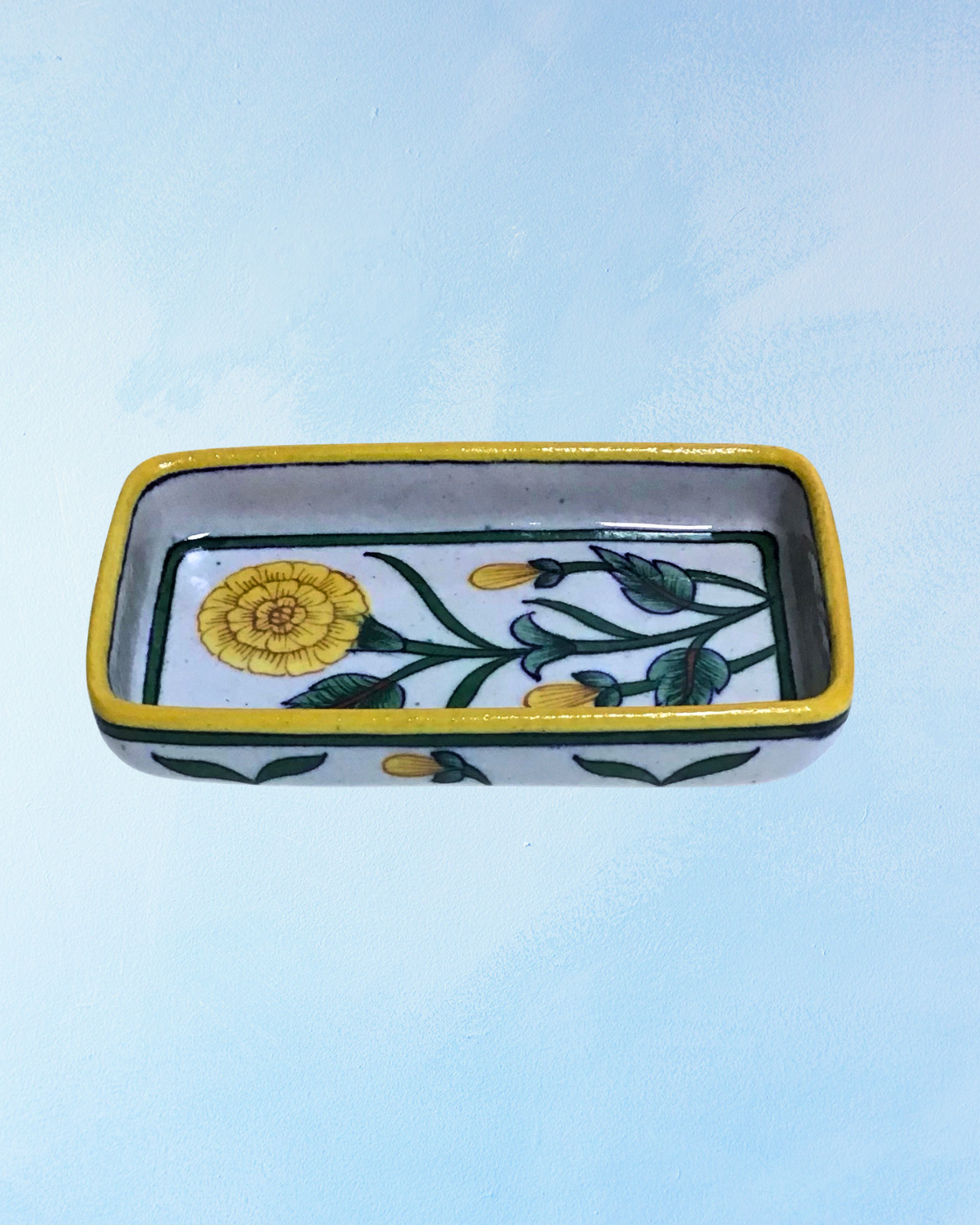 trinket dish - blue pottery