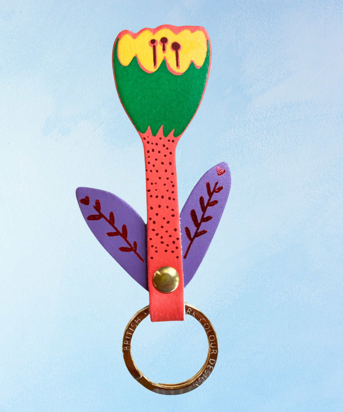 keychain - leather tulip (assorted colours)