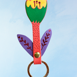 keychain - leather tulip (assorted colours)
