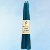 candle - pair of beeswax tapers - turquoise (multiple sizes)