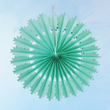 decoration - tissue paper fan - turquoise