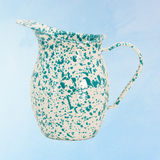 enamelware - small pitcher: turquoise splatter