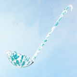 enamelware - ladle: turquoise splatter