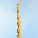 candle - hand dipped beeswax taper - twin flame natural