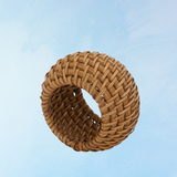 napkin ring - woven brown rattan