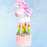 toy - push puppet - unicorn - pink base