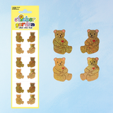 sticker sheet - glitter bear with heart