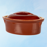 ceramic - vintage small lidded baking dish