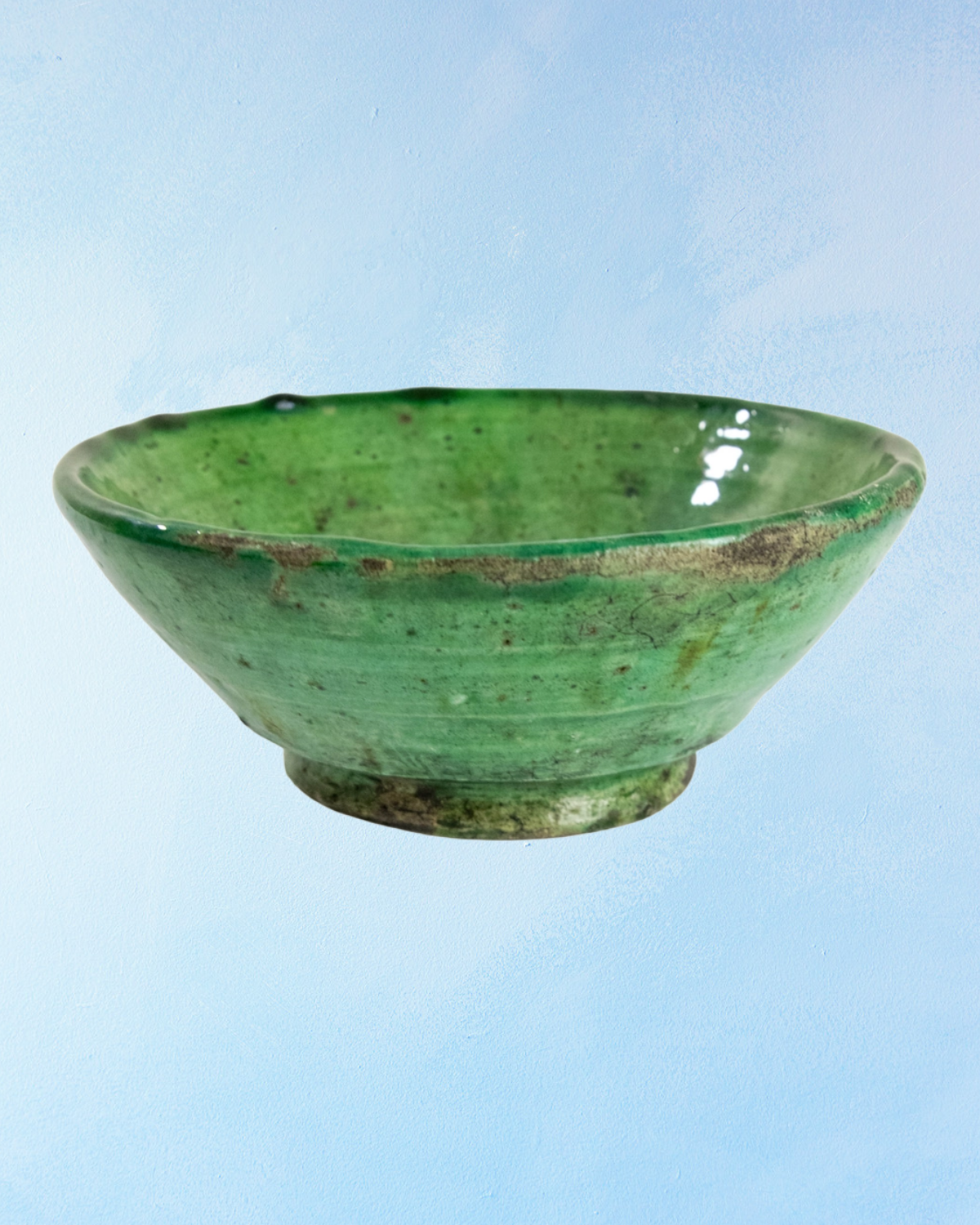 moroccan tamegroute green glazed bowl (small)
