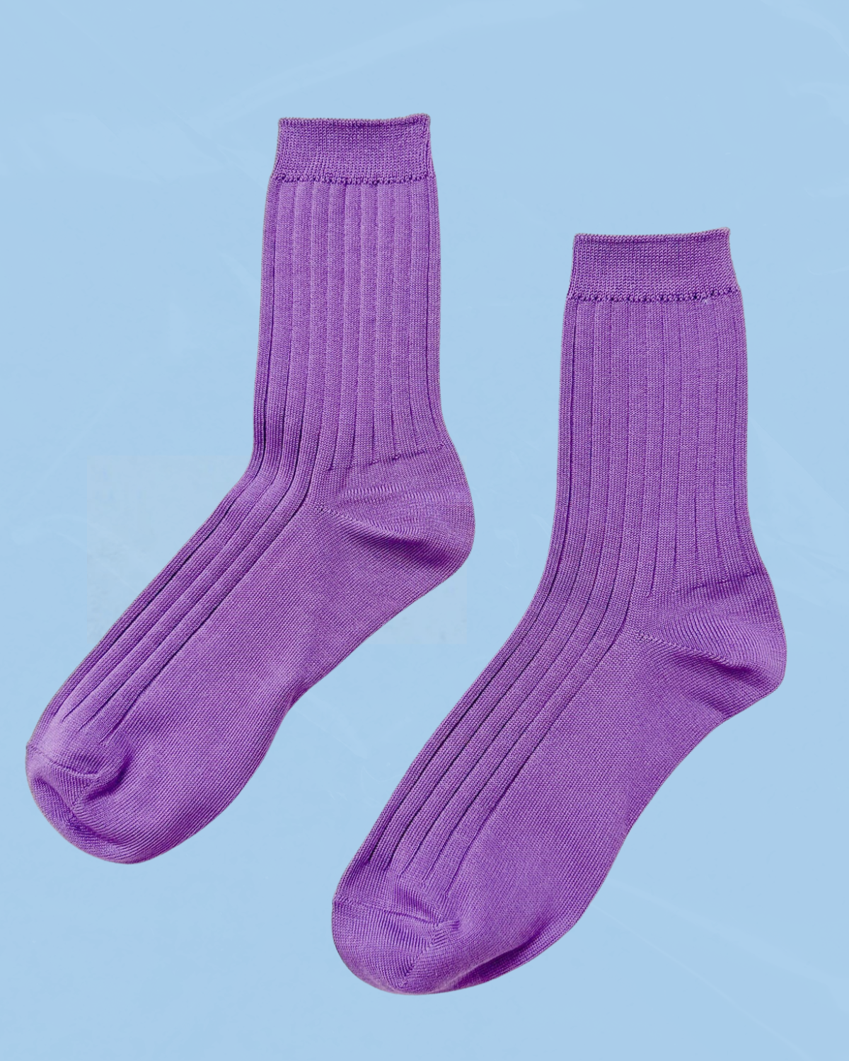 socks - her cotton ribbed - violet