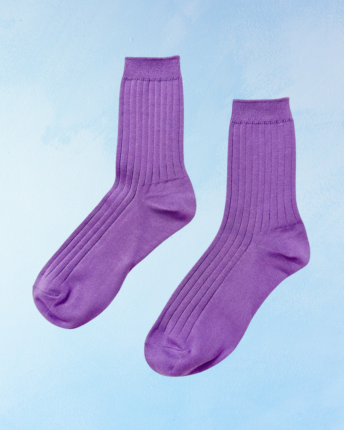 socks - her cotton ribbed - violet
