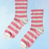 socks - wally - rose stripe