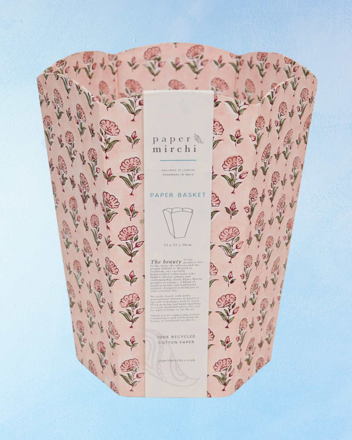 waste paper basket - ditsy floral blush