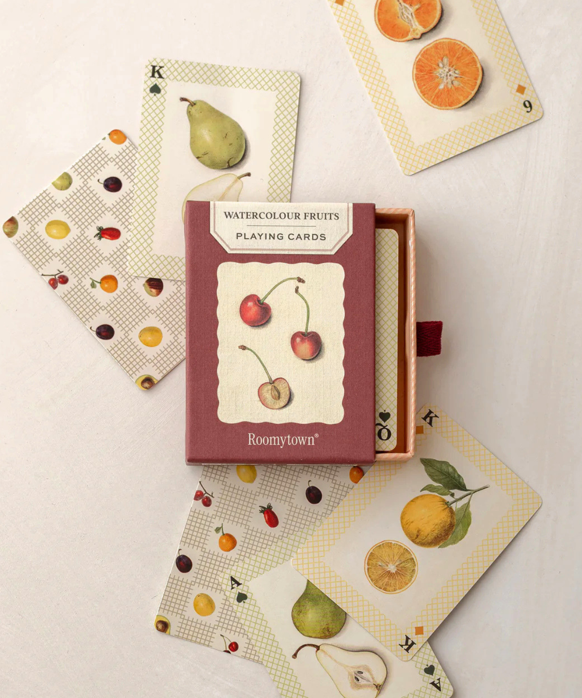 jeu : cartes à jouer - fruits à l'aquarelle