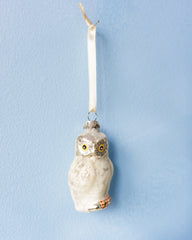 ornament - glittered owl