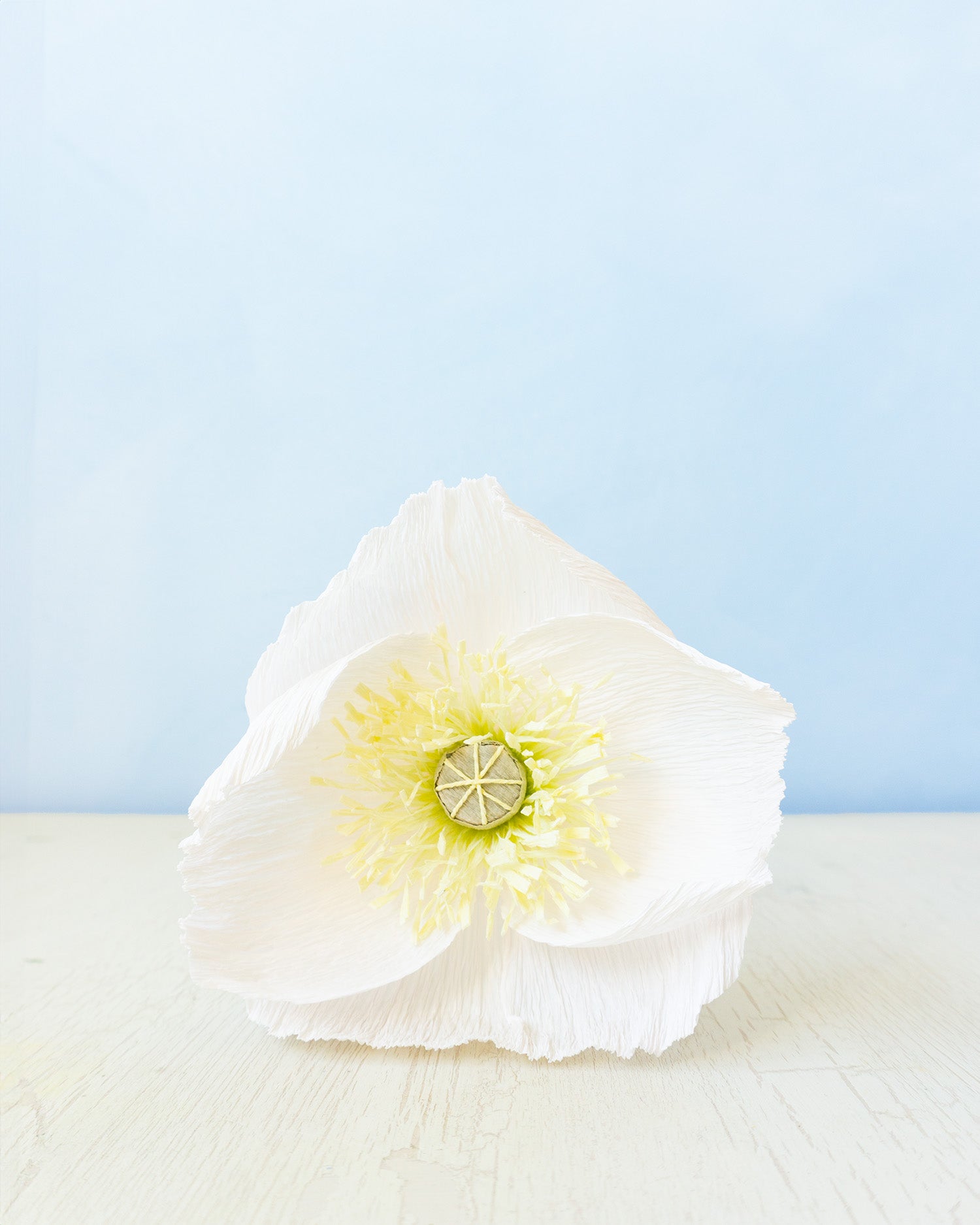 handmade paper flower - white poppy