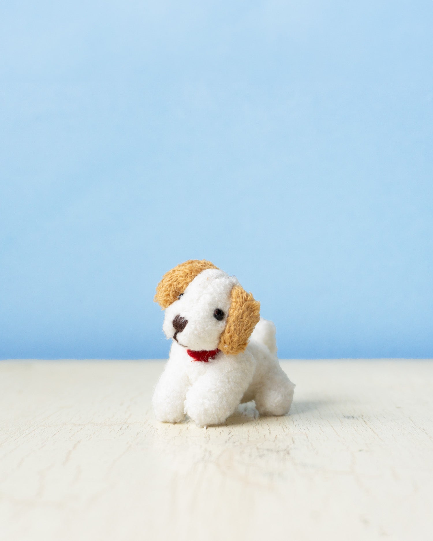 small charm - white puppy brown ears