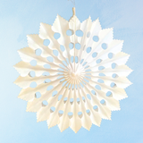 decoration - tissue paper fan - white
