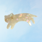 hair clip - kitty cat - white