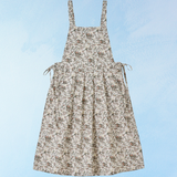 tablier - floral double lien - blanc