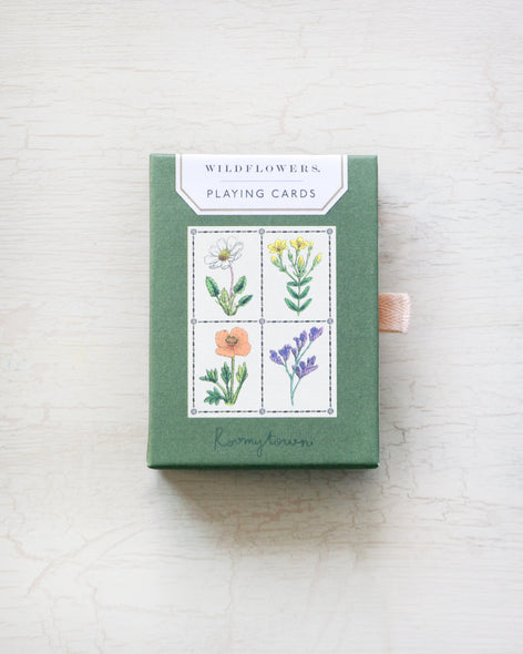 watercolour wildflower playing cards