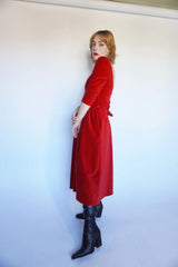 Magdala Dress in Red Velvet