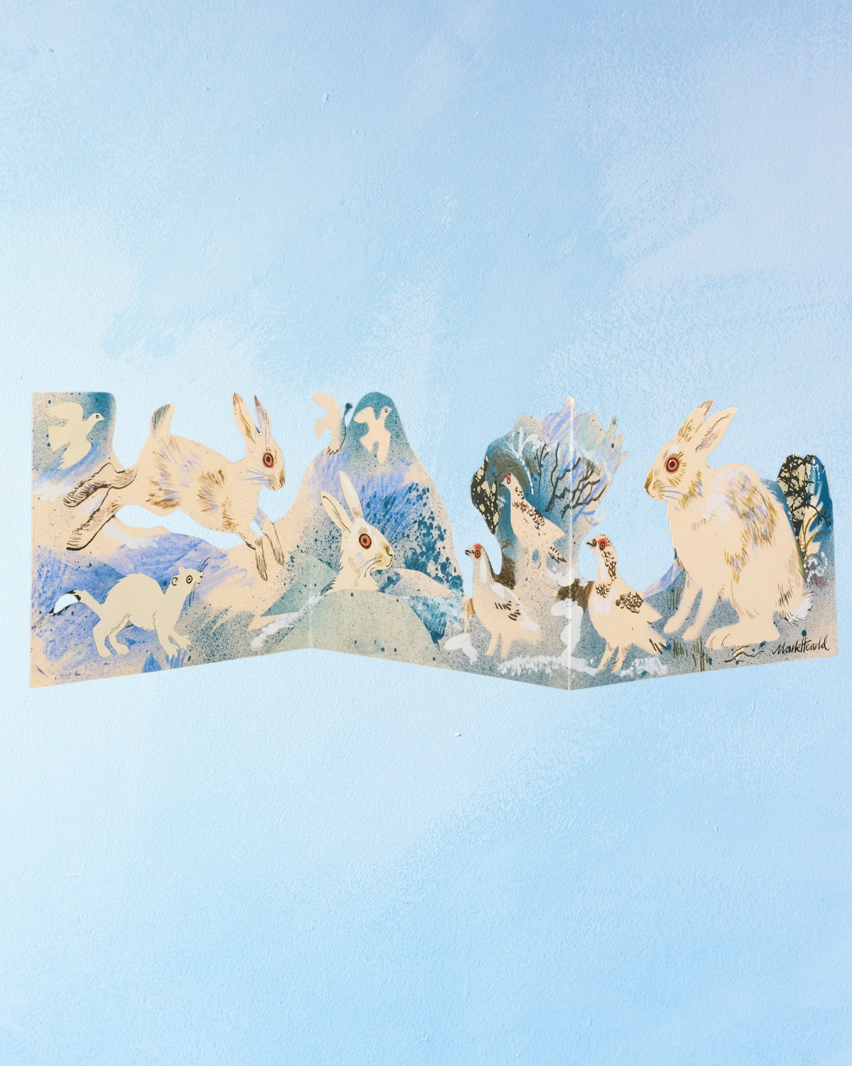 greeting card - winter wildlife concertina