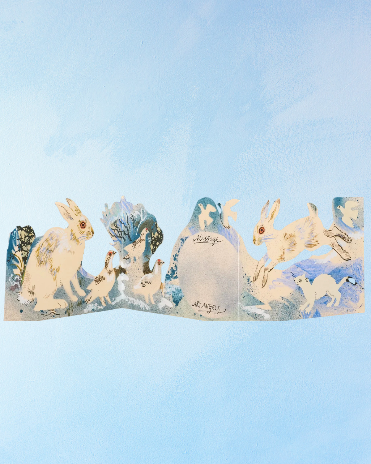 greeting card - winter wildlife concertina