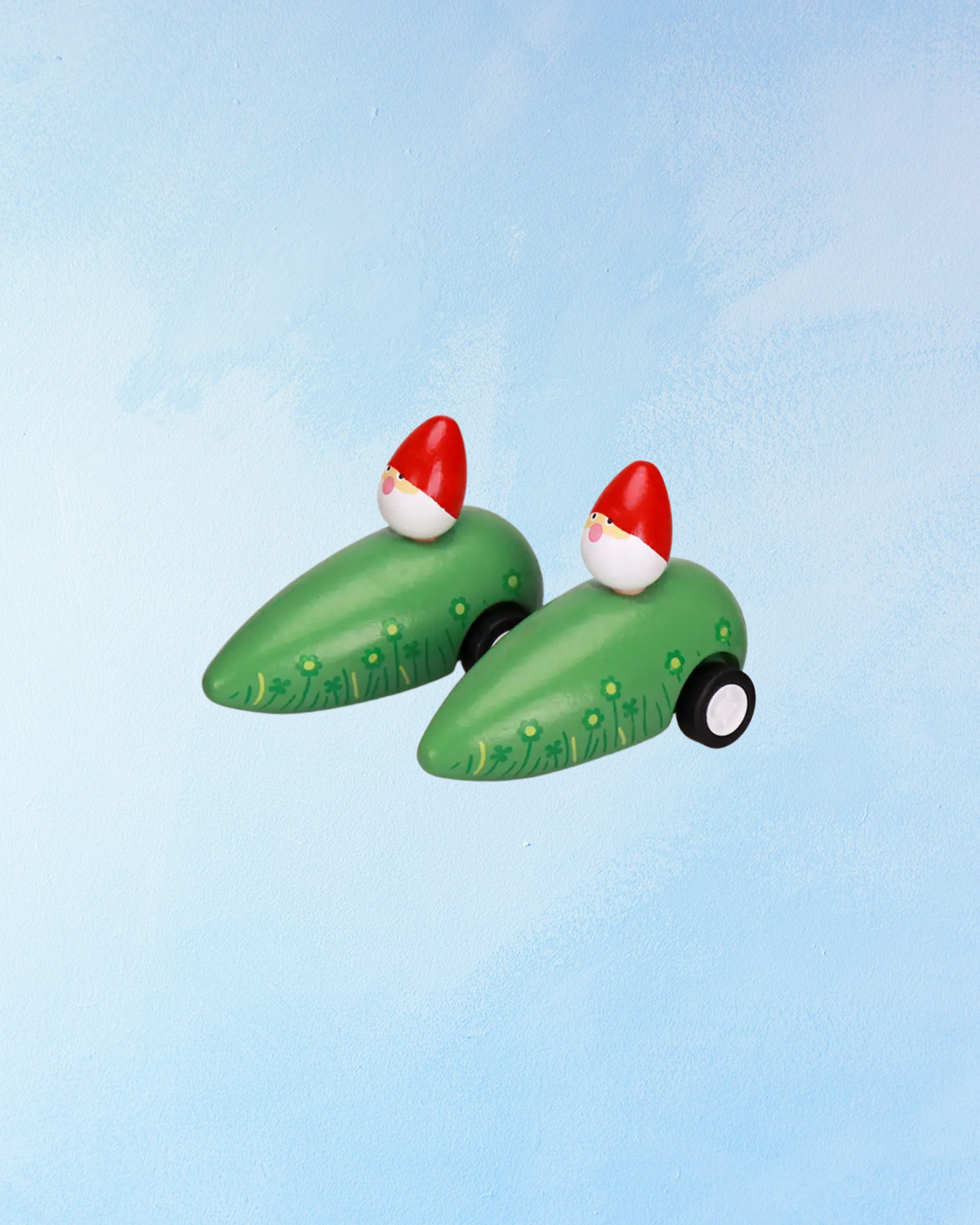 wooden pull-back gnome car