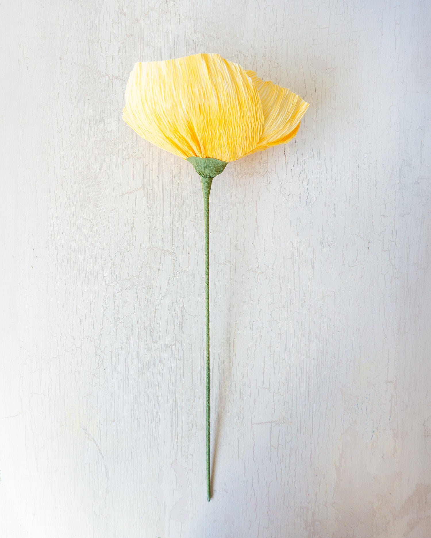 handmade paper flower - yellow poppy