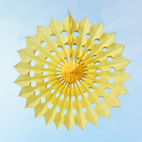 decoration - tissue paper fan - yellow