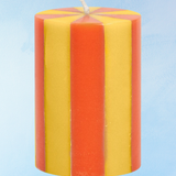 candle - pillar - yellow & rust