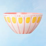 ceramic - salad bowl: yellow and pink