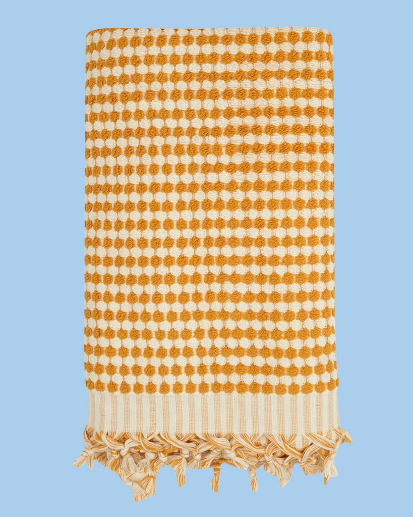 bath towel - yellow bubbles