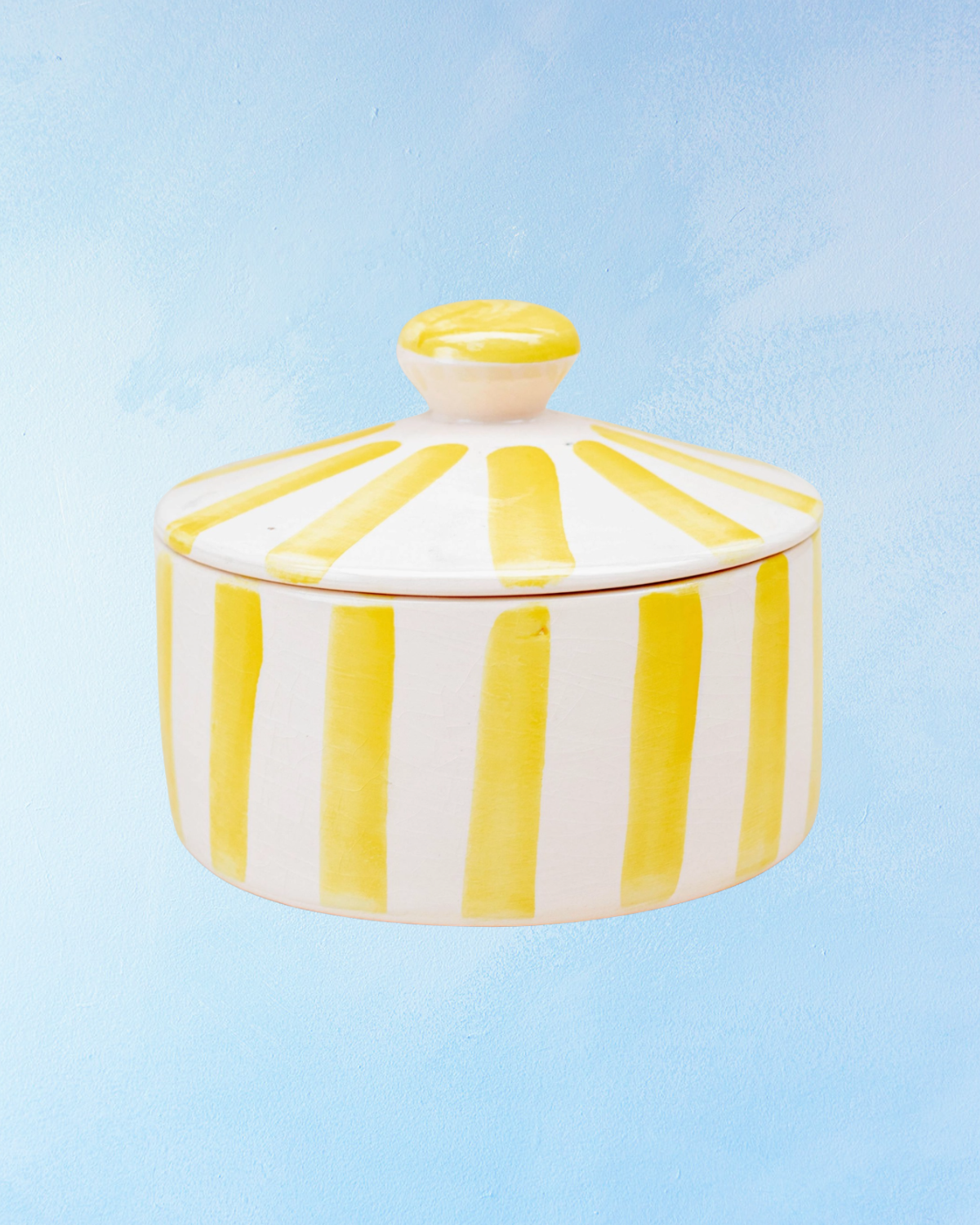 trinket dish - yellow stripe