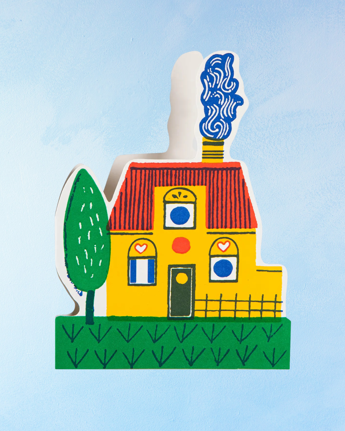 greeting card - yellow house