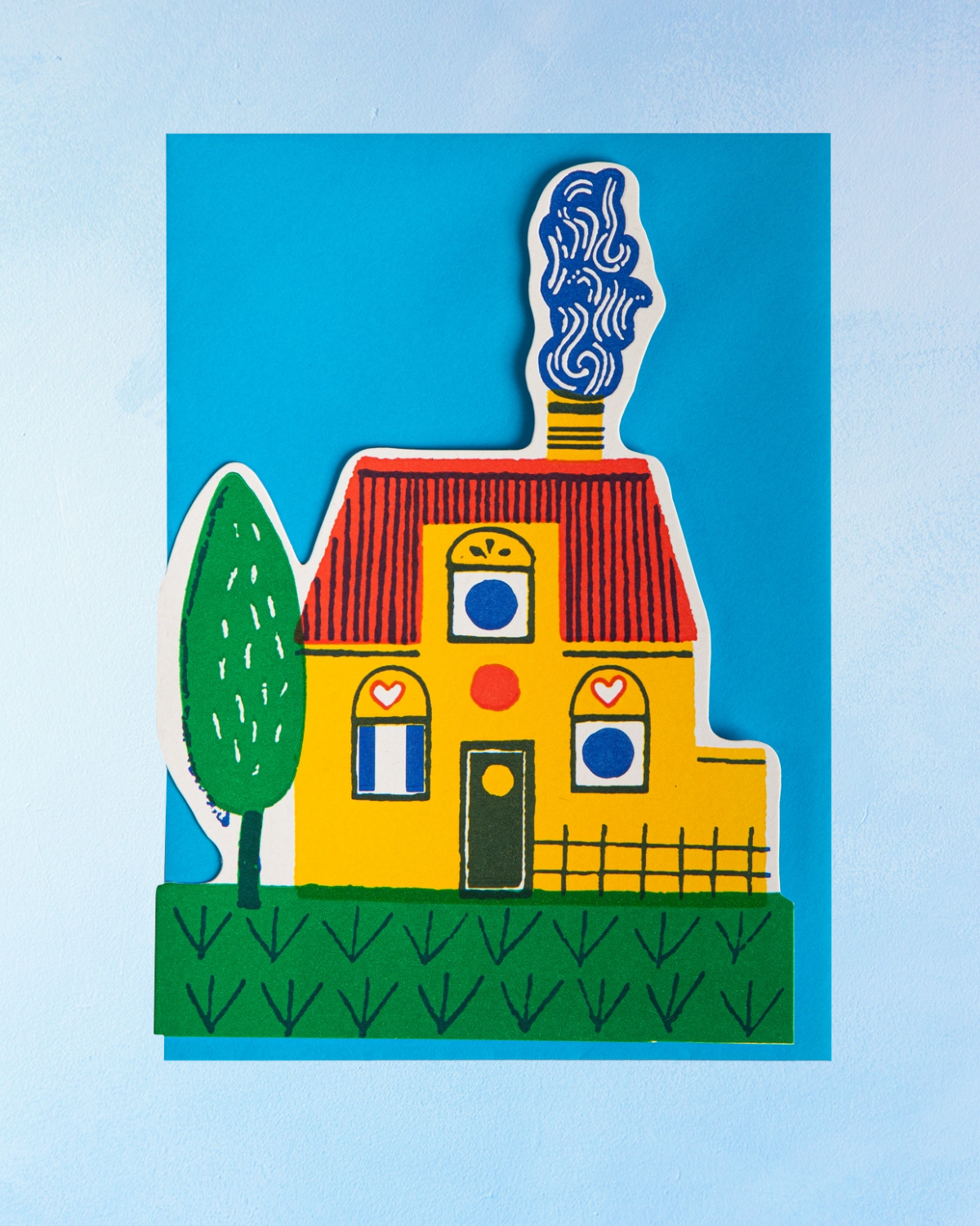 greeting card - yellow house
