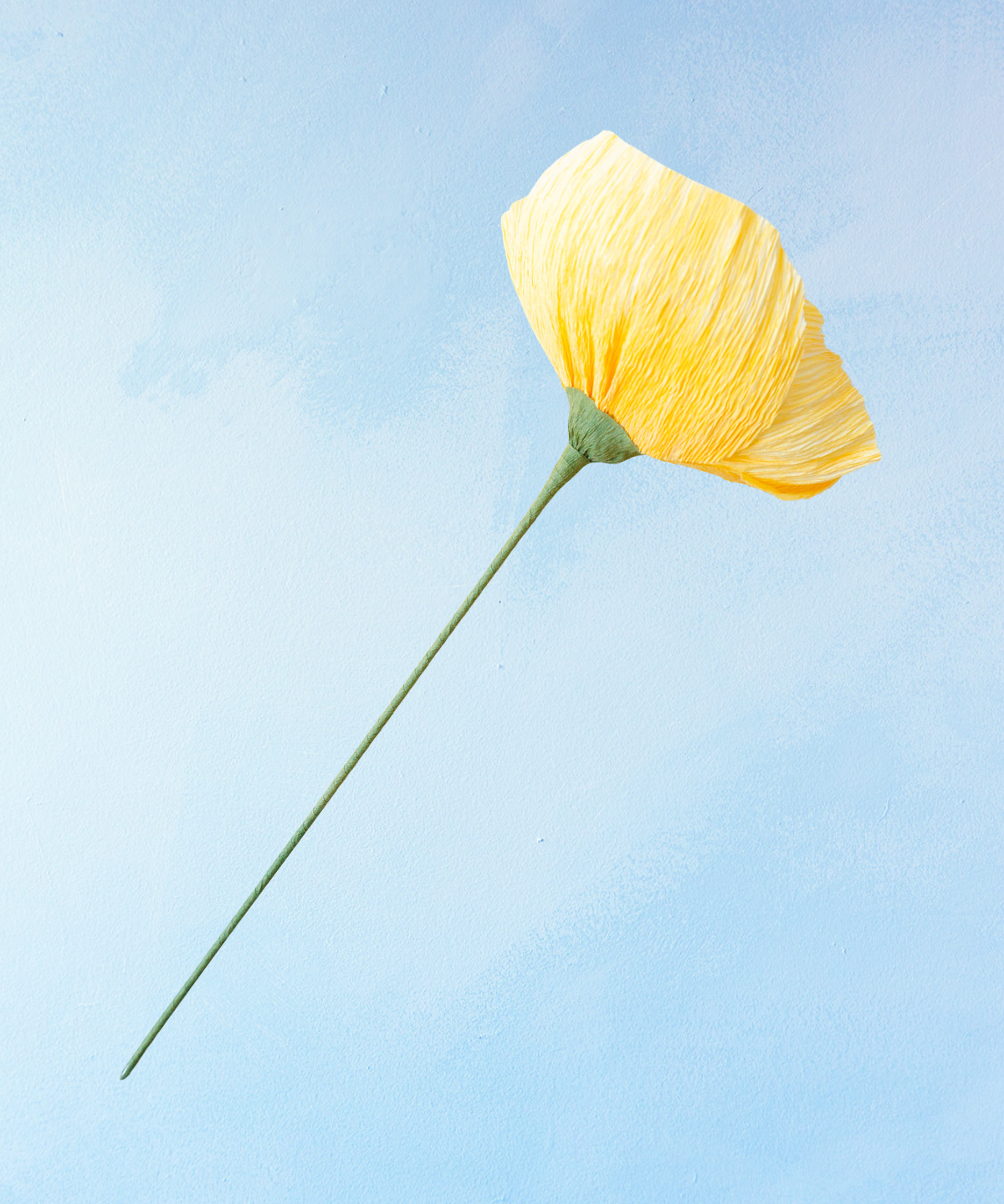 fleur en papier faite à la main - coquelicot jaune
