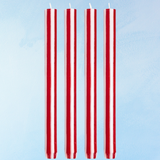 candle - tapers (set of 4) - bright red & white
