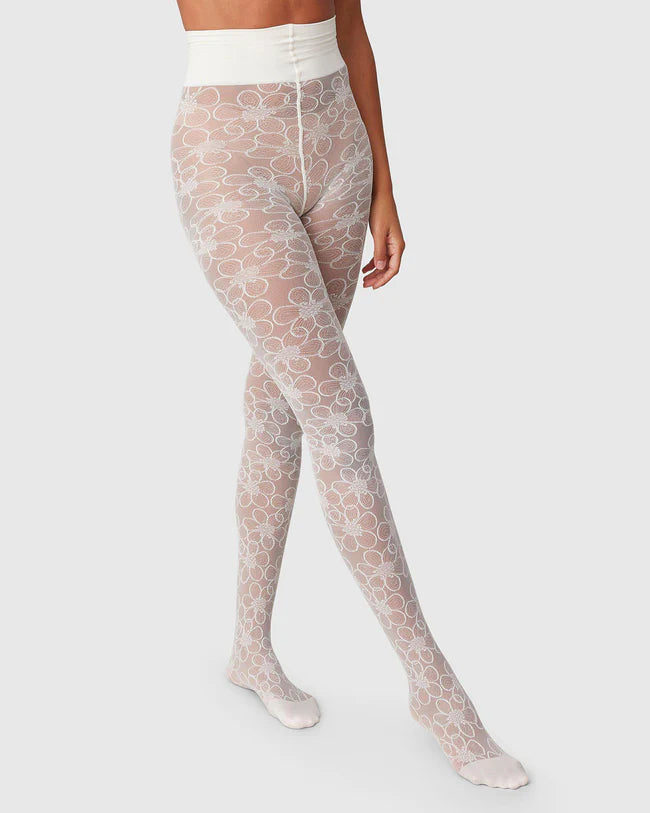 Lace Tights in Off White