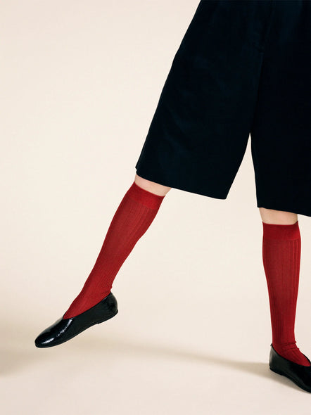 sock - red knee high