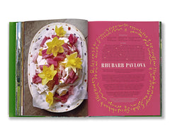 A recipe for and picture of Rhubarb Pavlova from A Kind of Magic by Luke Edward Hall.